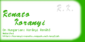 renato koranyi business card
